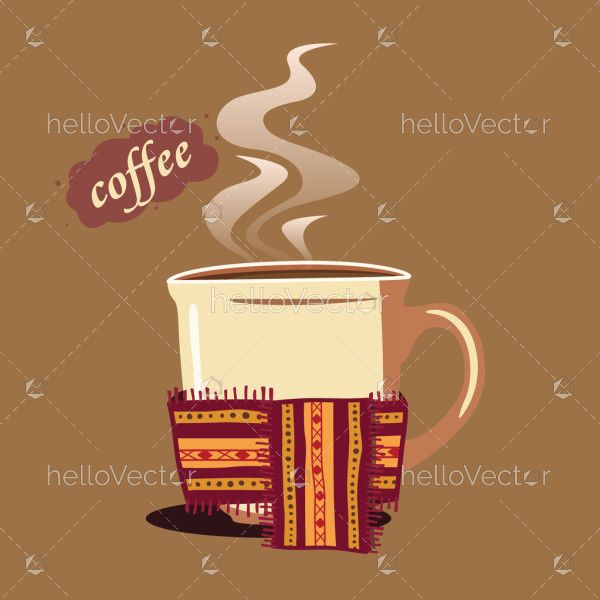 Cup of fresh coffee graphic illustration