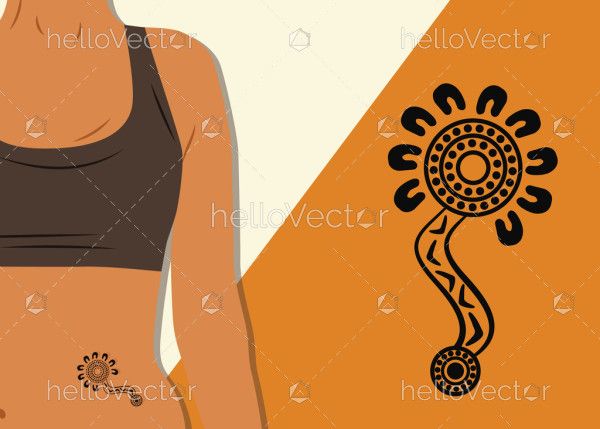 Australian aboriginal vector tattoo design