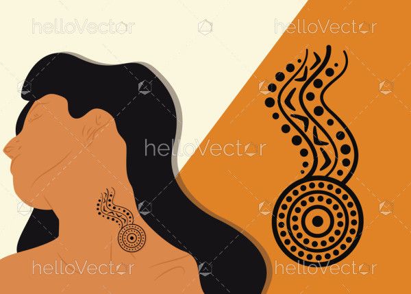 Aboriginal Style Neck Tattoo Illustration