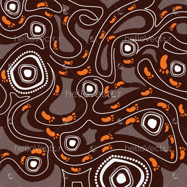 Illustration based on aboriginal style of dot painting.