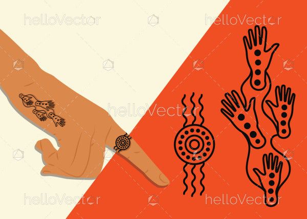 Wrist tattoo design in aboriginal style