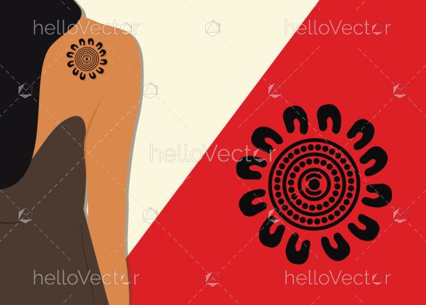 Australian aboriginal style of vector tattoo