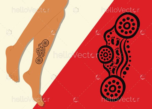 Aboriginal style tattoo design illustration
