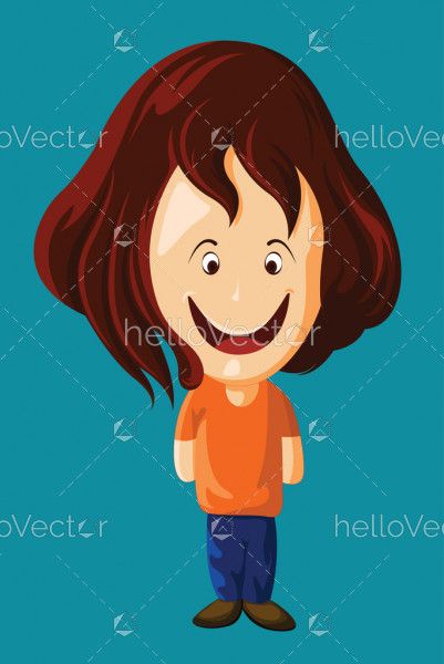 Cute little boy cartoon character, Happy kid vector illustration 