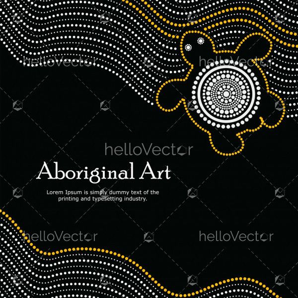 Aboriginal art vector Banner with text