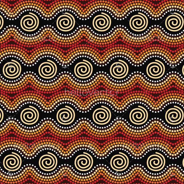 Aboriginal art vector dot background.