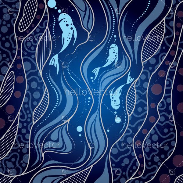 Aboriginal art vector background - River concept