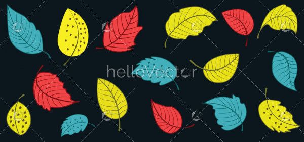 Seamless vector background with leaves.