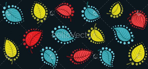 Seamless vector background with leaves. 
