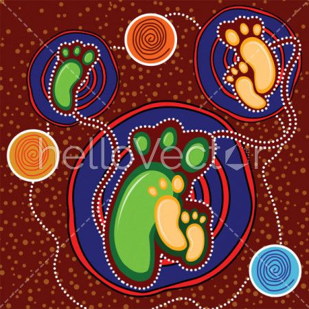 Aboriginal art vector painting.
