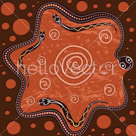 Aboriginal dot art snake artwork - Download Graphics & Vectors