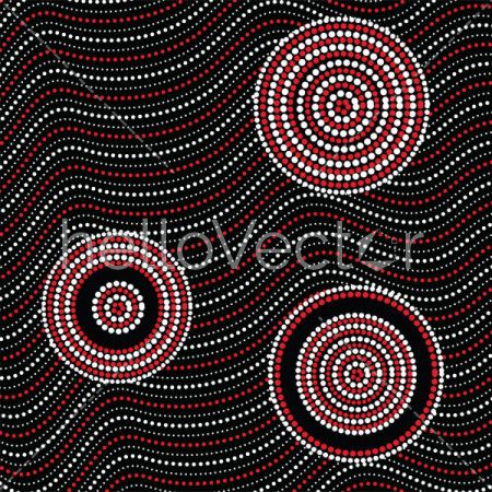 Aboriginal art vector background.