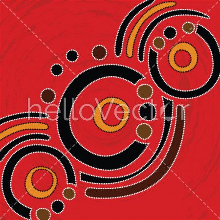 Aboriginal dot art vector painting - Download Graphics & Vectors