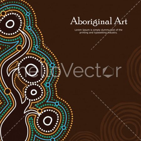 Aboriginal art banner with boab (baobab) tree .