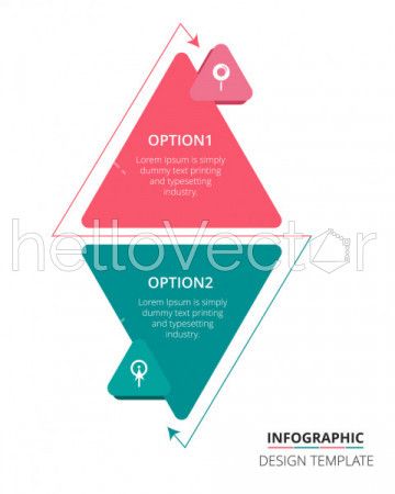 Step 2 process infographic template design - Vector Illustration