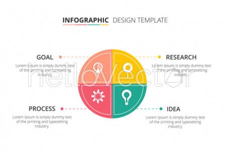 Process infographic template design with 4 steps - Vector Illustration