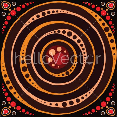 Illustration based on aboriginal style of dot background.