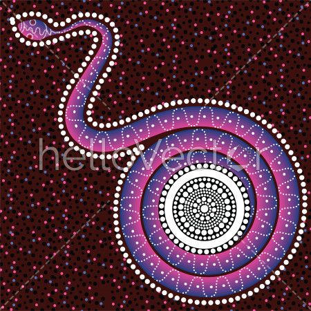 Snake aboriginal art background - Download Graphics & Vectors