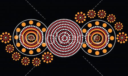 Aboriginal dot art vector background.