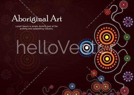 Vector Banner with text. Aboriginal art illustration.