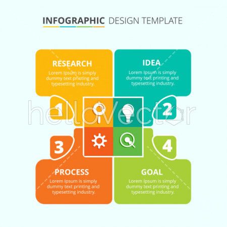 Process infographic template design with 4 steps - Vector Illustration ...