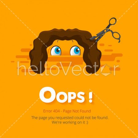 Error 404 page layout vector design