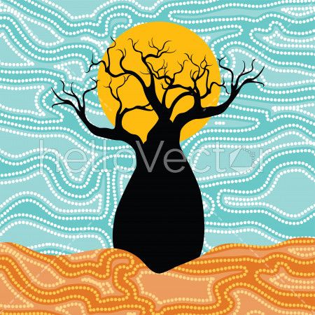 Boab (Baobab) Tree Vector Painting.