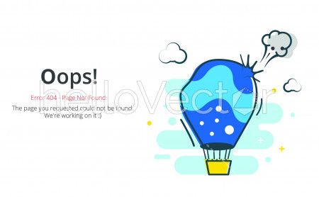 Error 404 page layout vector design