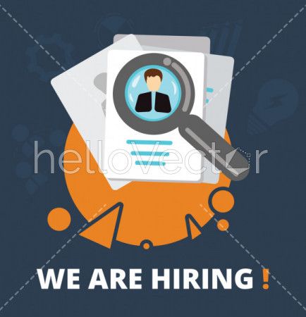 Business hiring and recruiting concept banner background illustration.