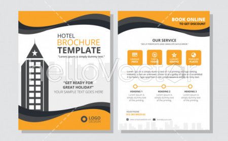 Hotel brochure design vector template.