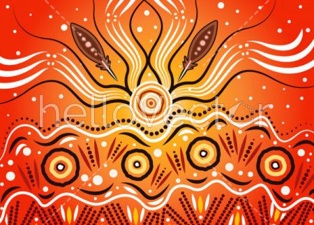 Illustration based on aboriginal style of background.