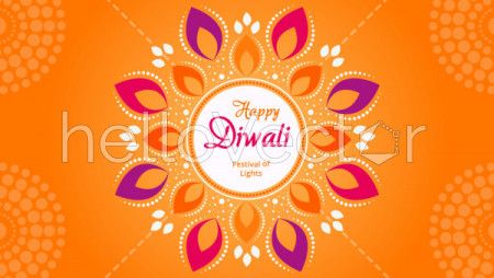 Happy Diwali vector decorative banner.