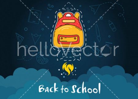 Back to school web banner - vector illustration
