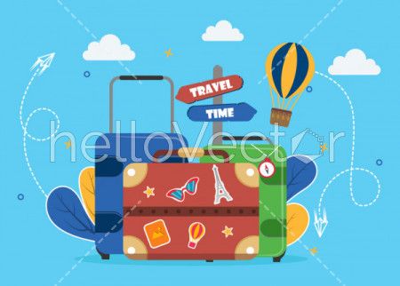Flat design travel and tourism banner template
