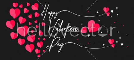 Valentine's day banner background - Vector illustration