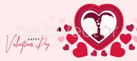 Valentine's day banner background - Vector illustration