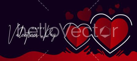 Valentine’s Day Facebook banner with heart shapes and typography.