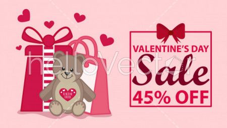 Valentine's day sale banner background