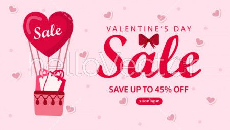 Valentine's day sale banner background