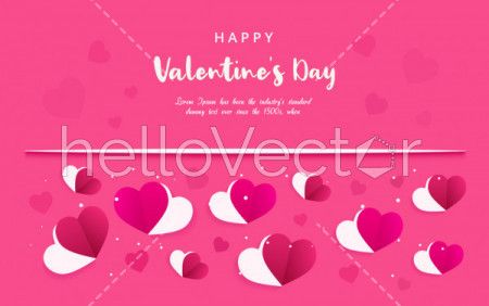 Valentine’s Day Facebook banner with heart shapes and typography.