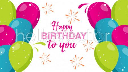 Birthday background with colorful balloons - Vector Illustration
