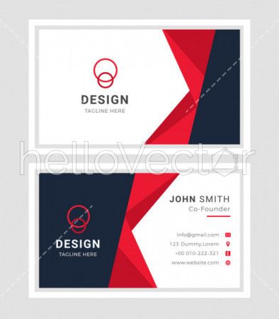 Abstract business card template with logo - Vector Illustration