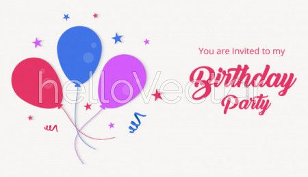 Beautiful illustration of a birthday invitation card in minimal style - Vector Illustration