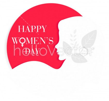 Happy women's day vector graphic with woman side face clipart