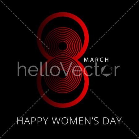 March 8, Happy women's day background - Vector Illustration