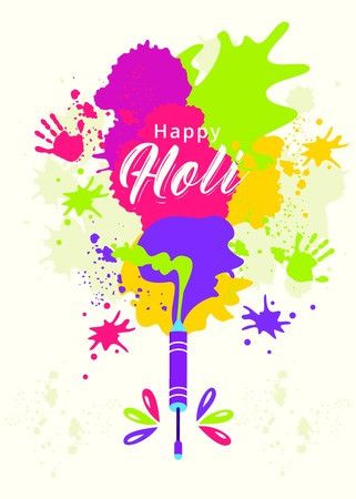 Holi pichkari, Watercolor holi festival vector background