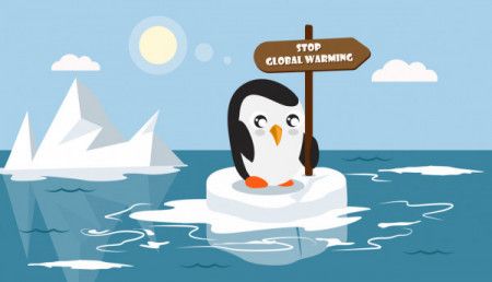 Melting Glaciers, Global Warming Illustration