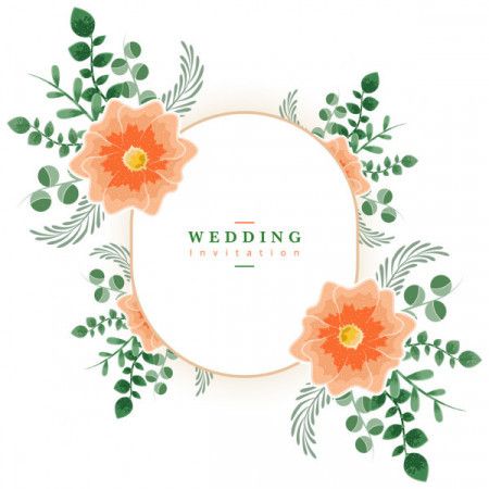 Floral wedding invitation card template - Vector illustration