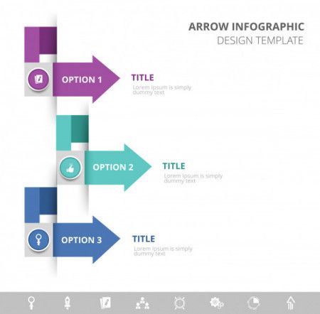 Arrow 3 steps Infographic Template