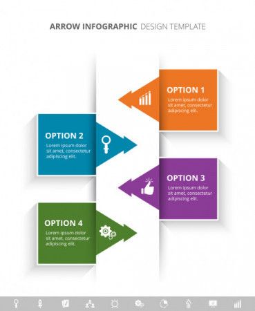 Arrow 4 steps Infographic Template